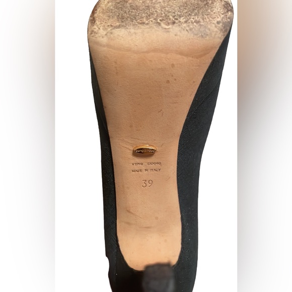 Sergio Rossi MSRP grey glitter 4 inch heels - Picture 6 of 11